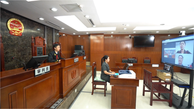 在廣東高院法官的指引下，當事人和律師登錄廣州中院的“授權見證通”平臺，完成線上授權委托